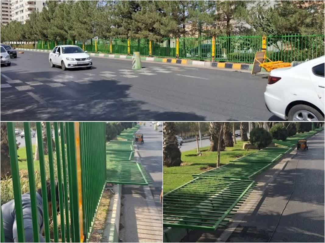 افزایش ایمنی عابران با اجرای 700 متر نرده‌گذاری در معابر پرخطر منطقه چهار قم